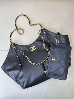 Chanel AS5466 25SS Large Shopping Bag Calfskin & Gold-Tone Metal Black - Default Title - View 6