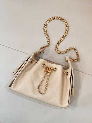 Chanel AS5631 Mini Hobo Calfskin & Gold-Tone Metal Beige - Default Title - View 2