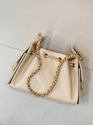 Chanel AS5631 Mini Hobo Calfskin & Gold-Tone Metal Beige - Default Title - View 6