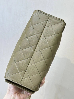 Chanel AS5631 Mini Hobo Calfskin & Gold-Tone Metal Olive Green - Default Title - View 9