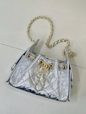 Chanel AS5631 Mini Hobo Metallic calfskin Silver - Default Title - View 2