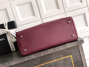 Chanel AS6055 Cerf Leather Exterior Small Tote Bags Bag Wine Red - Default Title - View 4