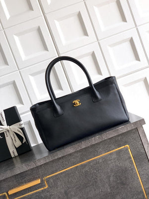Chanel AS6055 Cerf Leather Exterior Small Tote Bags Bag Black - Default Title - View 1