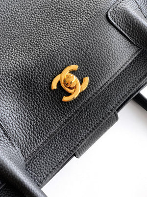 Chanel AS6055 Cerf Leather Exterior Small Tote Bags Bag Black - Default Title - View 5