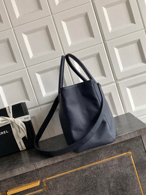 Chanel AS6056 Cerf Leather Exterior Medium Tote Bags Navy Blue - Default Title - View 2