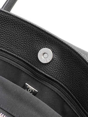 Chanel AS6056 Cerf Leather Exterior Medium Tote Bags Black Silver - Default Title - View 9