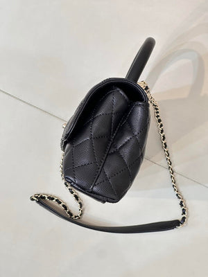 Chanel AS6091 Maxi Flap Bag with Top Handle Goatskin & Gold-Tone Metal Black - Default Title - View 6