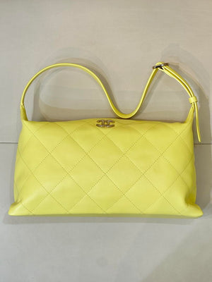 Chanel AS6139 Large Hobo Handbag Shiny Lambskin & Gold-Tone Metal Yellow - Default Title - View 1