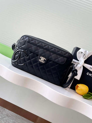 Chanel AS6326 Vintage Camera Case Bag Lambskin Black with Patent CC - Default Title - View 1