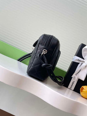 Chanel AS6326 Vintage Camera Case Bag Lambskin Black with Patent CC - Default Title - View 2