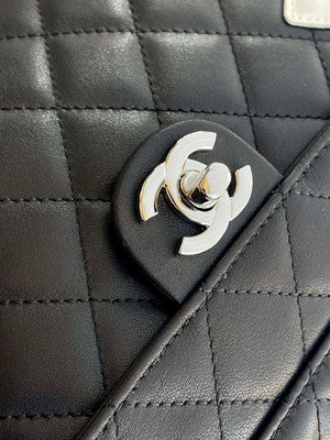 Chanel AS6326 Vintage Camera Case Bag Lambskin Black with White CC - Default Title - View 6