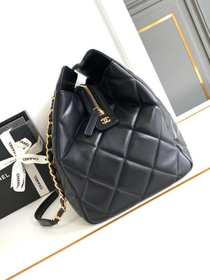 Chanel AS8890 Lambskin 24A MAX Shopping Bag Black - Large Size: 29 X 40 X 17 cm - View 2
