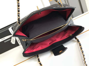 Chanel AS8890 Lambskin 24A MAX Shopping Bag Black - Large Size: 29 X 40 X 17 cm - View 8