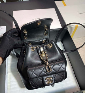 Chanel Backpack Duma Black Lambskin CC AS2908 Gold - Default Title - View 8