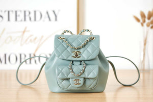 Chanel Backpack Duma Blue Lambskin CC AS2908 Gold - Default Title - View 1