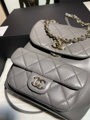 Chanel Backpack Duma Gray Lambskin CC AS2908 Gold - Default Title - View 6