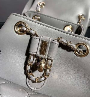 Chanel Backpack Duma Gray Lambskin CC AS2908 Gold - Default Title - View 9
