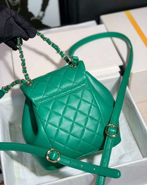 Chanel Backpack Duma Green Lambskin CC AS2908 Gold - Default Title - View 2