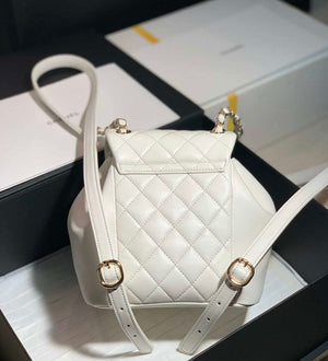Chanel Backpack Duma White Lambskin CC AS2908 Gold - Default Title - View 2