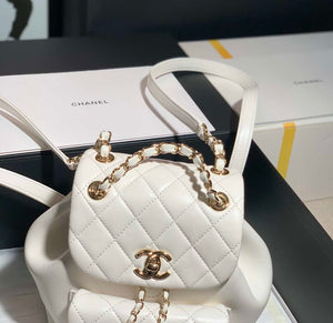 Chanel Backpack Duma White Lambskin CC AS2908 Gold - Default Title - View 6