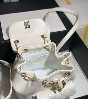 Chanel Backpack Duma White Lambskin CC AS2908 Gold - Default Title - View 9