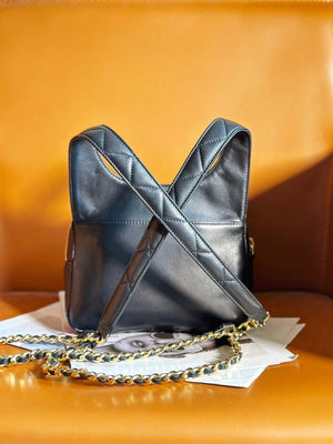 Chanel Backpack Metallic Lambskin & Gold-Tone Metal AS4621 Black - Default Title - View 2