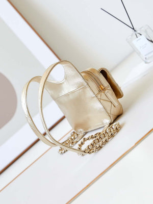 Chanel Backpack Metallic Lambskin & Gold-Tone Metal AS4621 Gold - Default Title - View 4