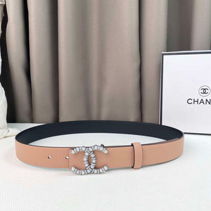 Chanel Belts Designer Calfskin Gold-Tone Metal Resin Diamante wide 3.0CM AA0579 - Gold / 75--(90CM) - View 1