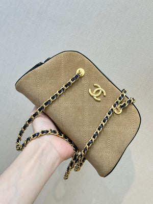 Chanel Boston Bowling Bag With Handel Suede Calfskin & Gold-Tone Metal AS5185 Dark Beige - Default Title - View 2