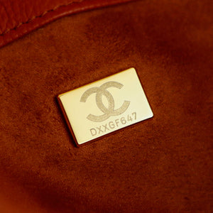 Chanel Boston Shopping Bag With Handel Suede Calfskin & Gold-Tone Metal A66983 Brown Red - Default Title - View 9
