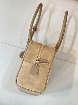 Chanel Large Bowling Bag With Handel Suede Calfskin & Gold-Tone Metal AS6211 Dark Beige - Default Title - View 5