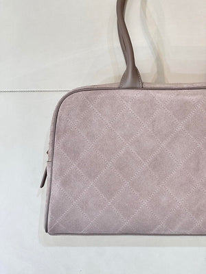 Chanel Large Bowling Bag With Handel Suede Calfskin & Gold-Tone Metal AS6211 Gray - Default Title - View 8