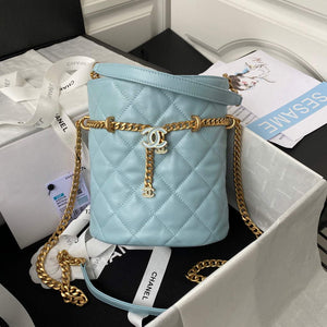 Chanel Bucket Bag Lambskin AS3116 Blue - Default Title - View 1