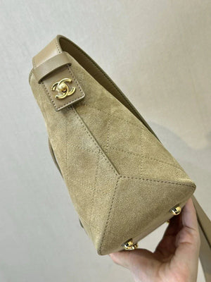 Chanel Bucket Bag Suede & Gold-Tone Metal AP6268 Beige - Default Title - View 3