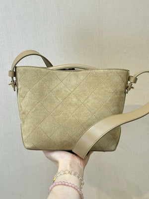 Chanel Bucket Bag Suede & Gold-Tone Metal AP6268 Beige - Default Title - View 9