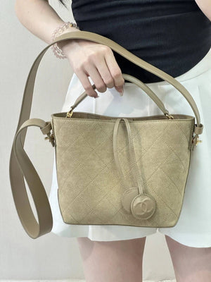 Chanel Bucket Bag Suede & Gold-Tone Metal AP6268 Beige - Default Title - View 15