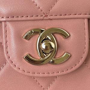 Chanel CC AS2681 Flap Bag With top Handle Calfskin Pink - Default Title - View 3