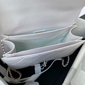 Chanel CC AS2681 Flap Bag With top Handle Calfskin White - Default Title - View 8
