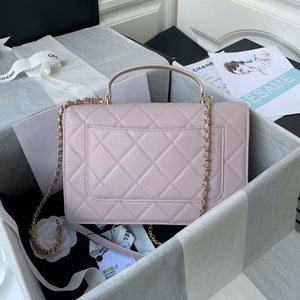 Chanel CC AS2681 Flap Bag With top Handle Calfskin Light Pink - Default Title - View 2