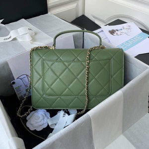 Chanel CC AS2681 Flap Bag With top Handle Calfskin Green - Default Title - View 2