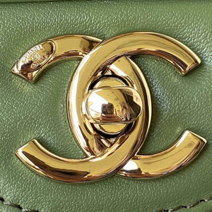 Chanel CC AS2681 Flap Bag With top Handle Calfskin Green - Default Title - View 3