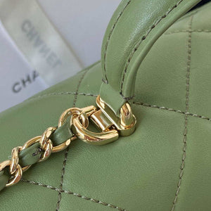 Chanel CC AS2681 Flap Bag With top Handle Calfskin Green - Default Title - View 4