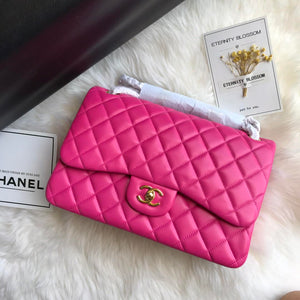 Chanel CF A01113 Classic Flap Bag in Lambskin Dark Pink - Default Title - View 4