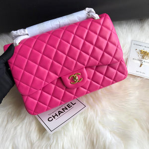 Chanel CF A01113 Classic Flap Bag in Lambskin Dark Pink - Default Title - View 5
