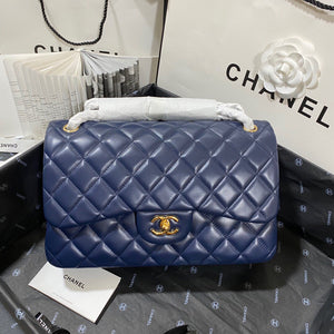 Chanel CF A01113 Classic Flap Bag in Lambskin Navy Blue - Default Title - View 3