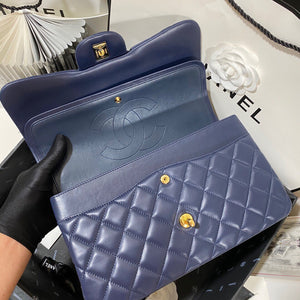 Chanel CF A01113 Classic Flap Bag in Lambskin Navy Blue - Default Title - View 8