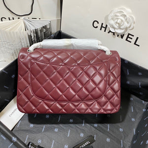 Chanel CF A01113 Classic Flap Bag in Lambskin Wine Red - Default Title - View 5