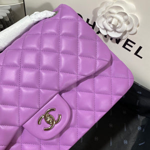 Chanel CF A01113 Classic Flap Bag in Lambskin Purple - Default Title - View 4