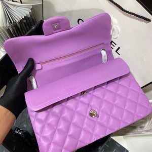 Chanel CF A01113 Classic Flap Bag in Lambskin Purple - Default Title - View 8