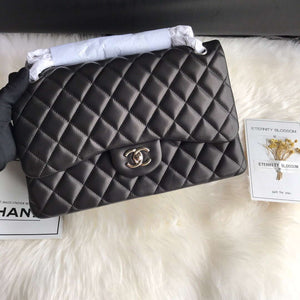 Chanel CF A01113 Jumbo Classic Flap Bag in Black Lambskin Silver - Default Title - View 3
